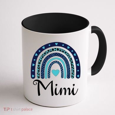 Grandma MiMi Blue Leopard Rainbow Coffee Mug back