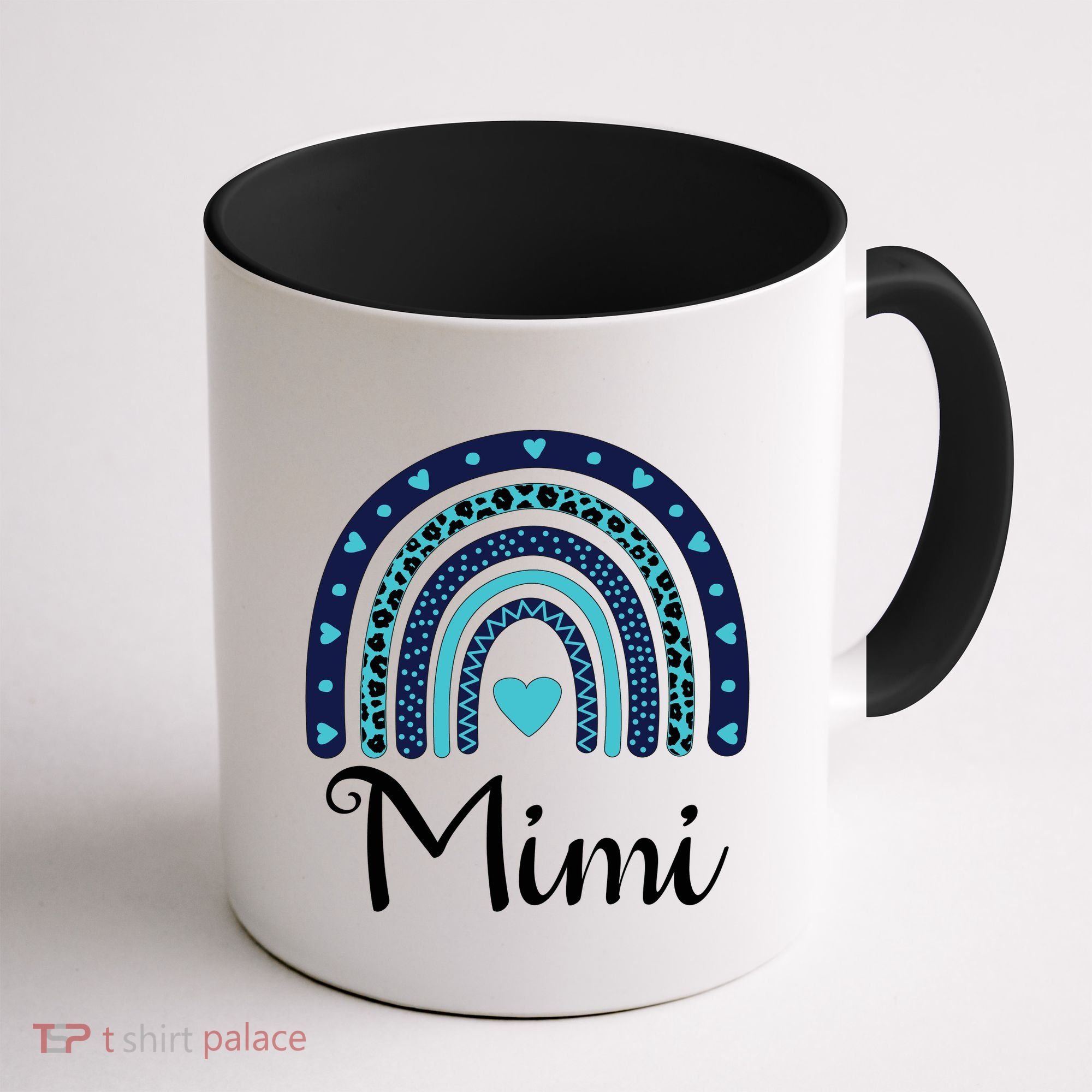 Grandma MiMi Blue Leopard Rainbow Coffee Mug