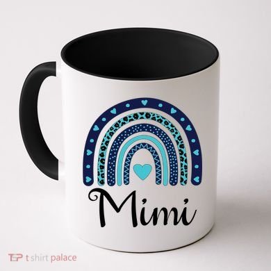 Grandma MiMi Blue Leopard Rainbow Coffee Mug