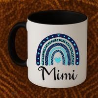 Grandma MiMi Blue Leopard Rainbow Coffee Mug thumb 2