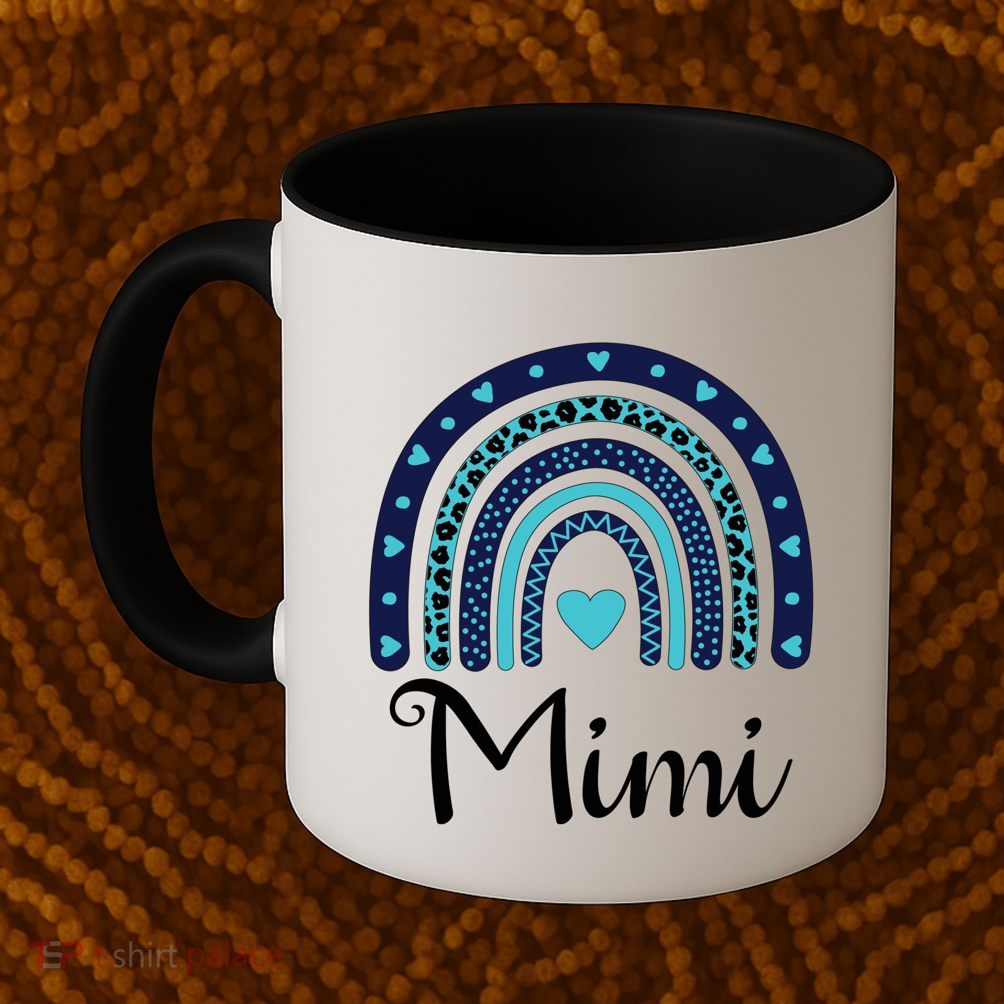 Grandma MiMi Blue Leopard Rainbow Coffee Mug