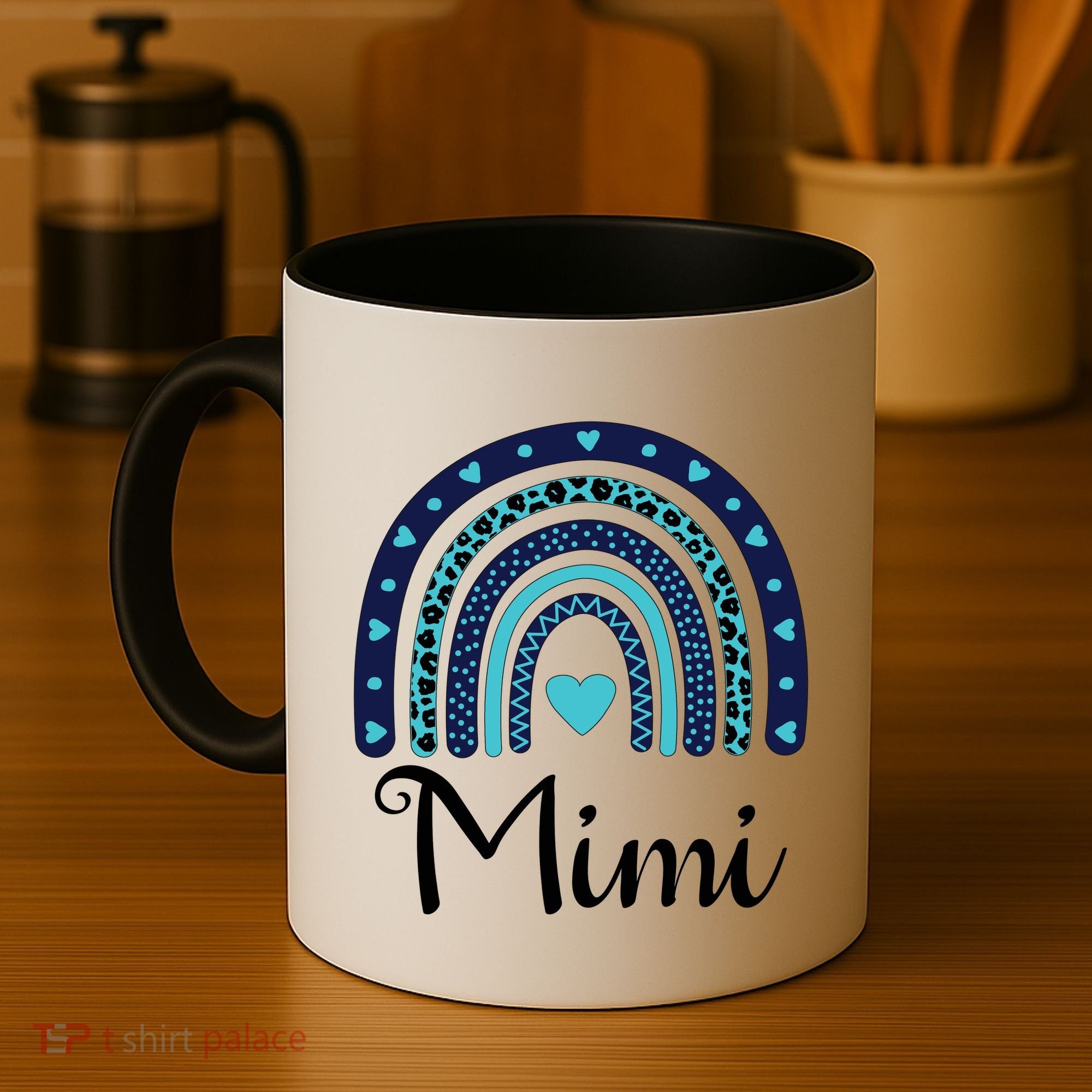 Grandma MiMi Blue Leopard Rainbow Coffee Mug