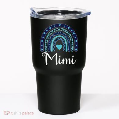 Grandma MiMi Blue Leopard Rainbow Tumbler