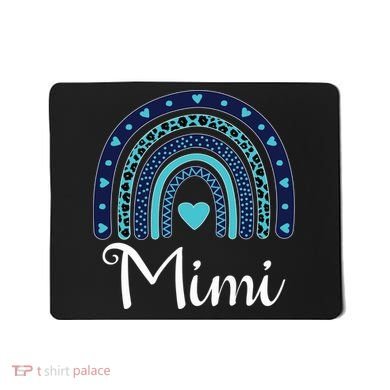 Grandma MiMi Blue Leopard Rainbow Mousepad
