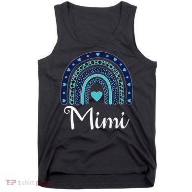 Grandma MiMi Blue Leopard Rainbow Tank Top