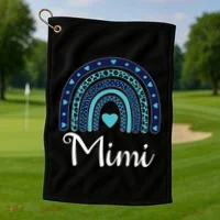 Grandma MiMi Blue Leopard Rainbow Golf Towel thumb 1