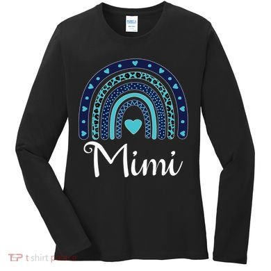 Grandma MiMi Blue Leopard Rainbow Women's Long Sleeve Shirt