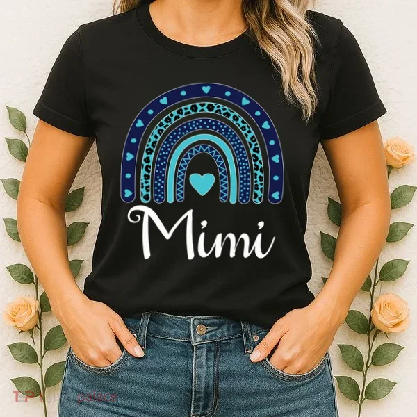 Grandma MiMi Blue Leopard Rainbow Women's T-Shirt