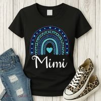 Grandma MiMi Blue Leopard Rainbow Women's T-Shirt thumb 3