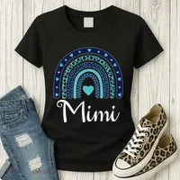 Grandma MiMi Blue Leopard Rainbow Women's T-Shirt thumb 3