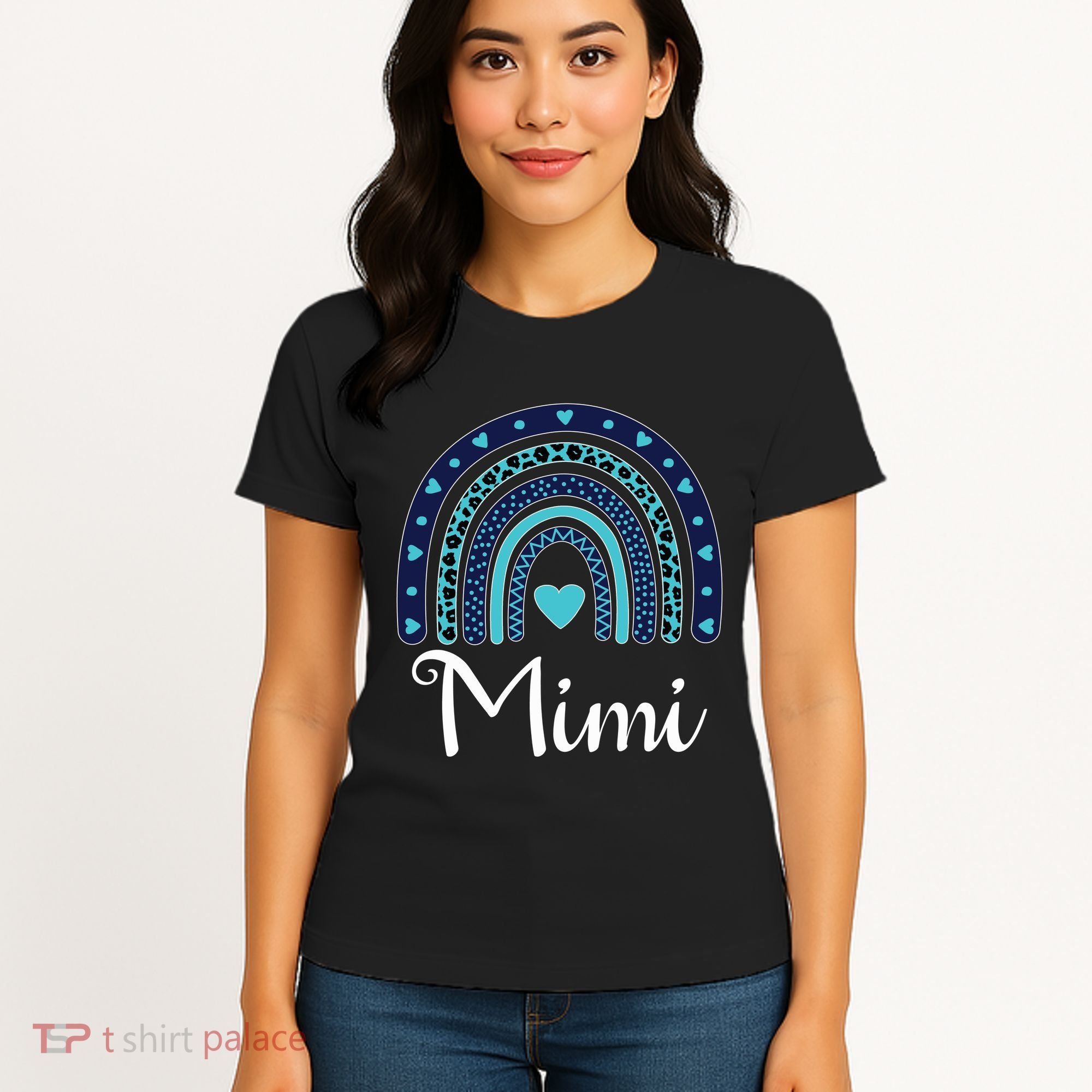 Grandma MiMi Blue Leopard Rainbow Women's T-Shirt