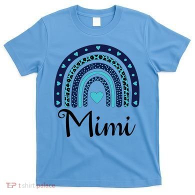 Grandma MiMi Blue Leopard Rainbow T-Shirt