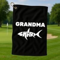 Grandma Shark Golf Towel thumb 1