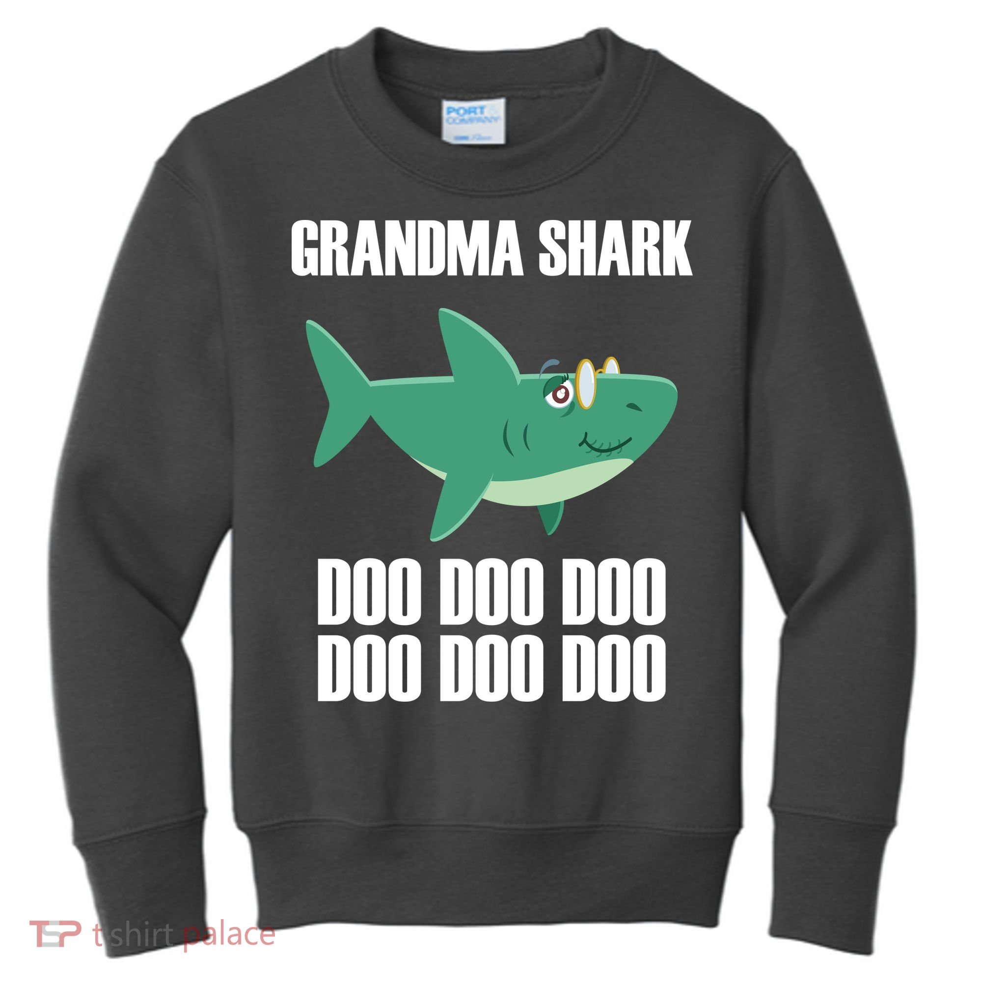 Grandma Shark Doo Kids Sweatshirt
