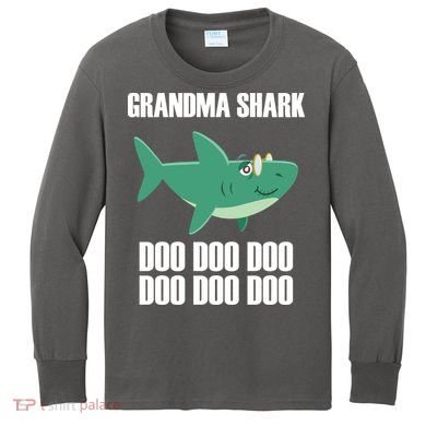 Grandma Shark Doo Kids Long Sleeve Shirt