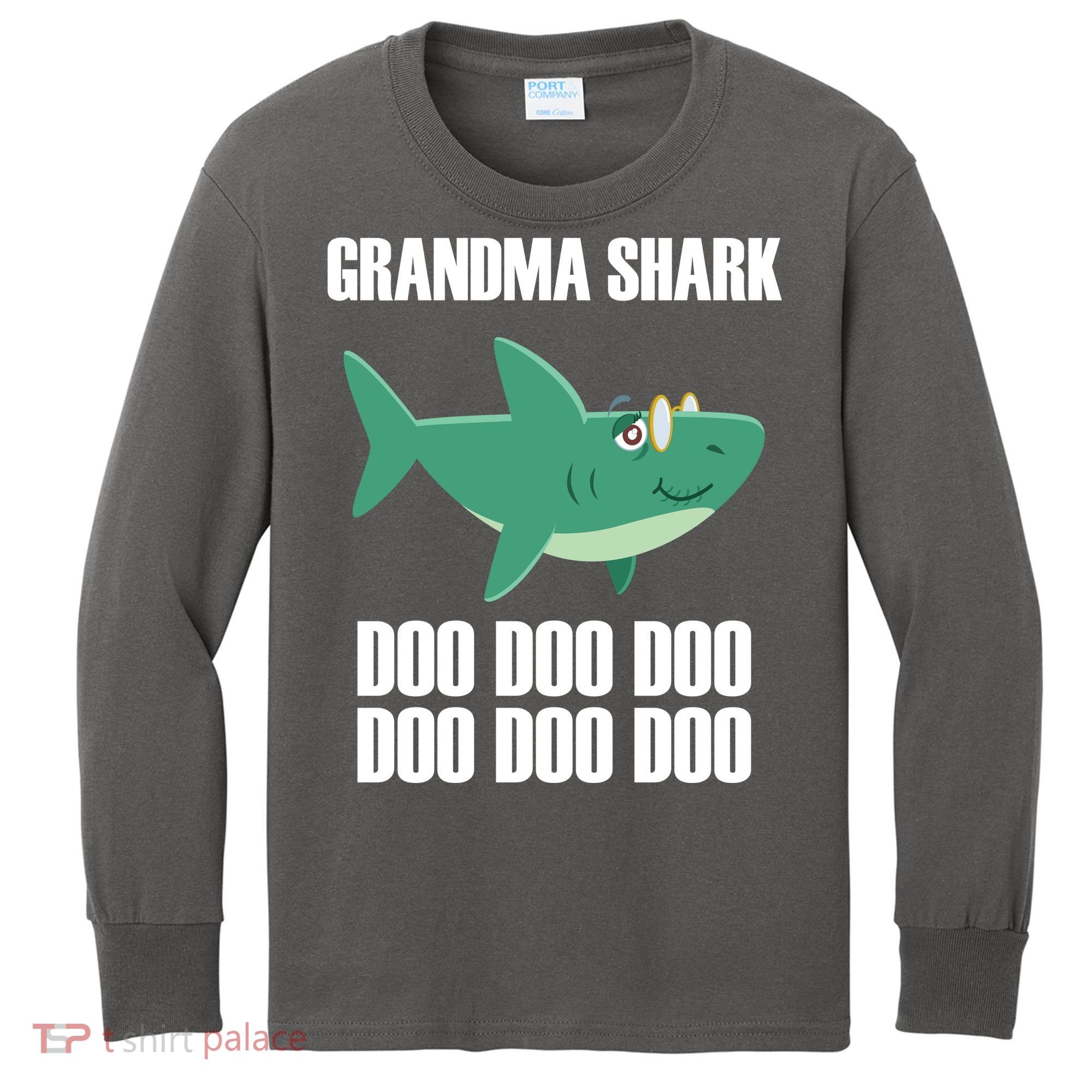 Grandma Shark Doo Kids Long Sleeve Shirt