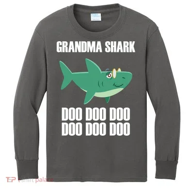 Grandma Shark Doo Kids Long Sleeve Shirt
