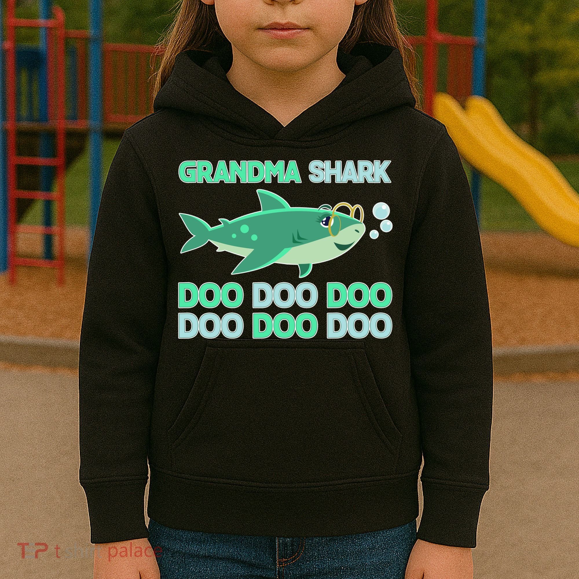 Grandma Shark Doo Doo Doo Kids Hoodie