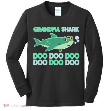 Grandma Shark Doo Doo Doo Kids Long Sleeve Shirt