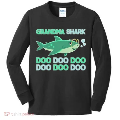 Grandma Shark Doo Doo Doo Kids Long Sleeve Shirt