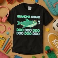 Grandma Shark Doo Doo Doo Kids T-Shirt thumb 3
