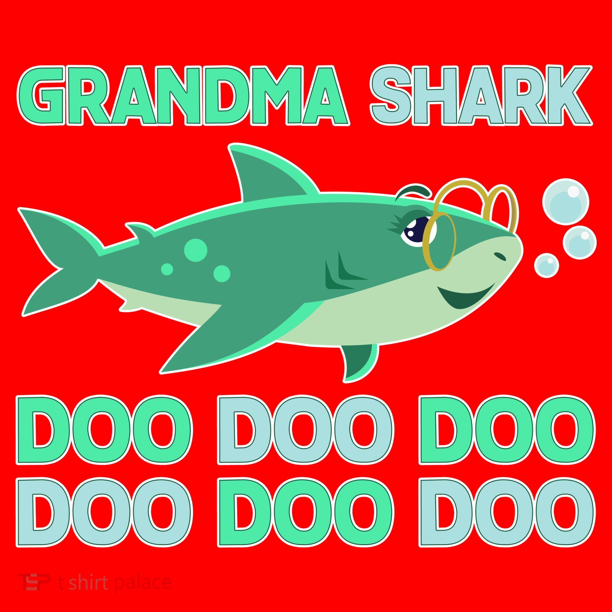 Grandma Shark Doo Doo Doo Santa Hat