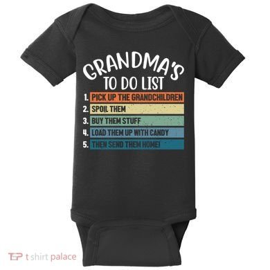 Grandma's To Do List Funny Cute Baby Bodysuit
