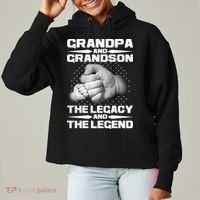 Grandpa And Grandson The Legacy The Legend Ladies Heavyweight Boxy Pullover Hoodie thumb 0