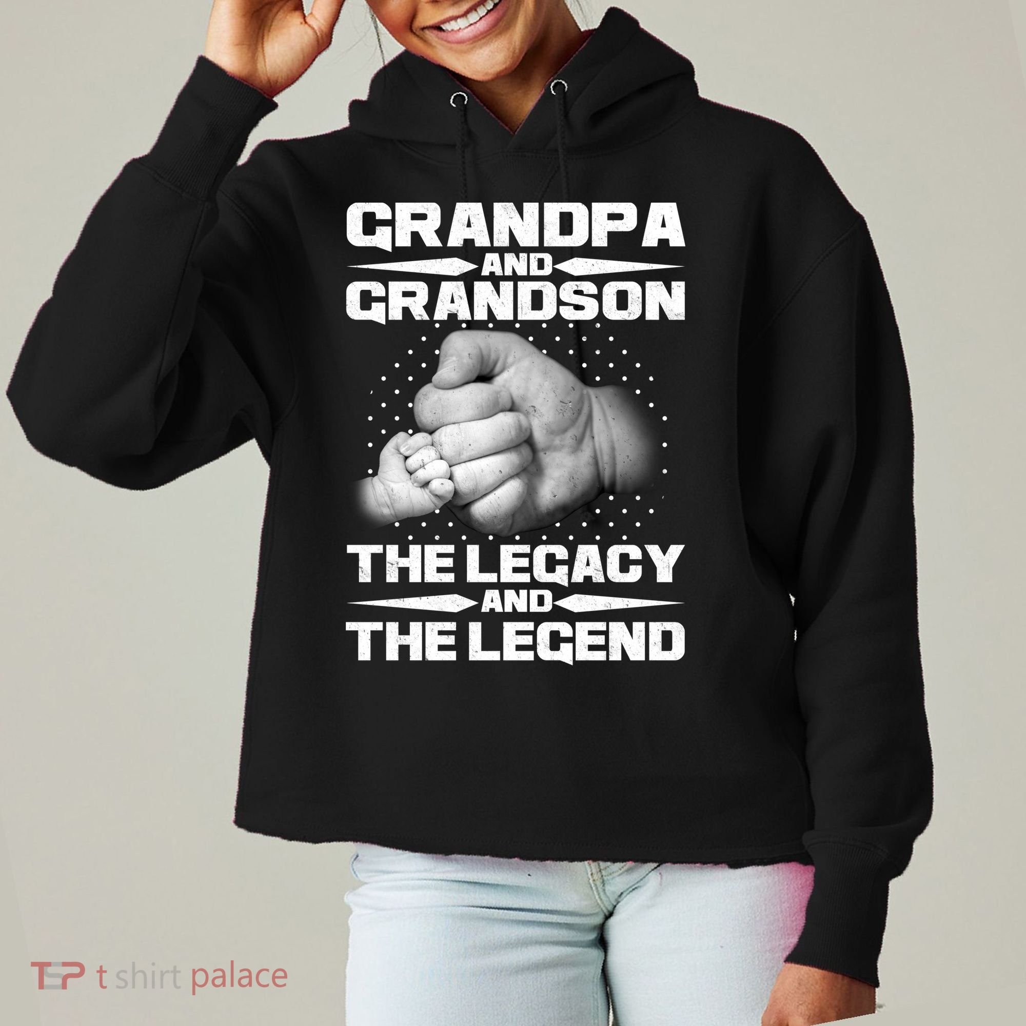 Grandpa And Grandson The Legacy The Legend Ladies Heavyweight Boxy Pullover Hoodie