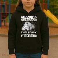 Grandpa And Grandson The Legacy The Legend Kids Hoodie thumb 3