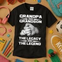 Grandpa And Grandson The Legacy The Legend Kids T-Shirt thumb 3