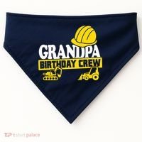 Grandpa Birthday Crew Construction Party USA-Made Doggie Bandana thumb 0