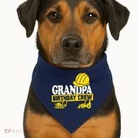 Grandpa Birthday Crew Construction Party USA-Made Doggie Bandana thumb 1