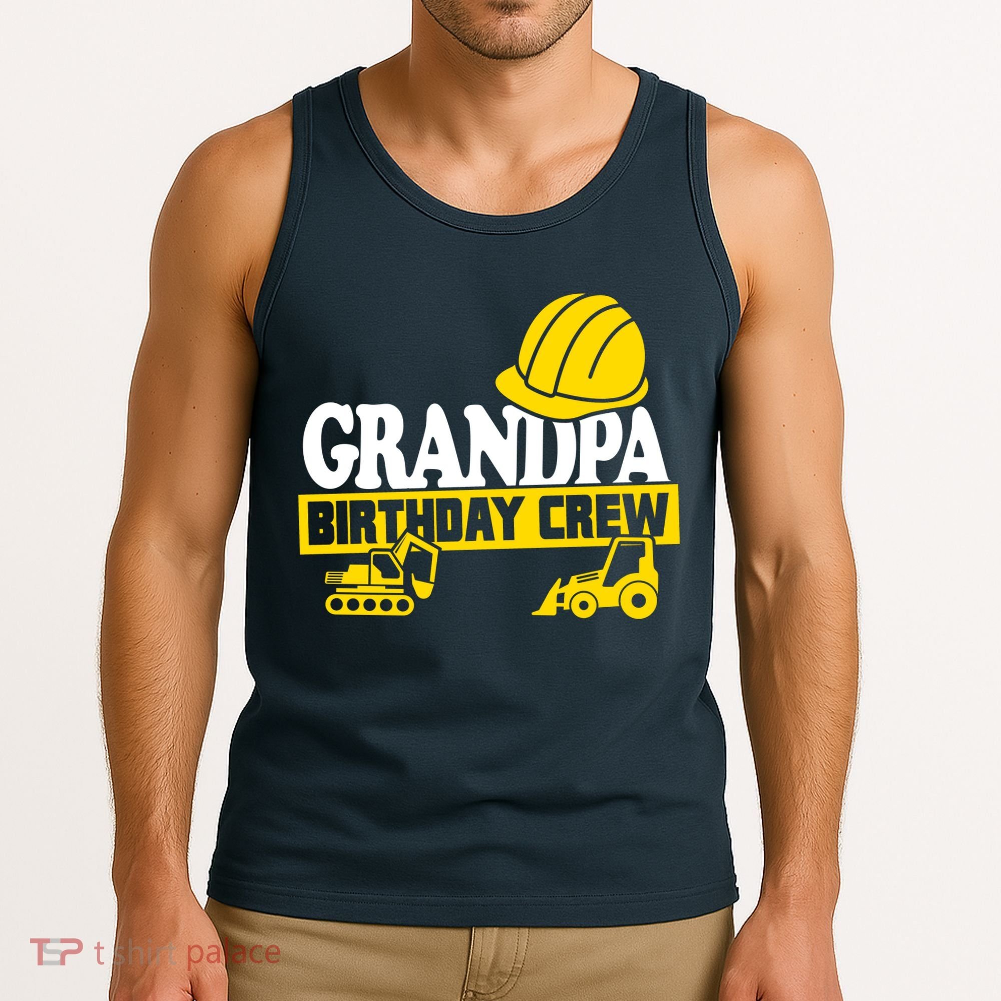 Grandpa Birthday Crew Construction Party Tank Top