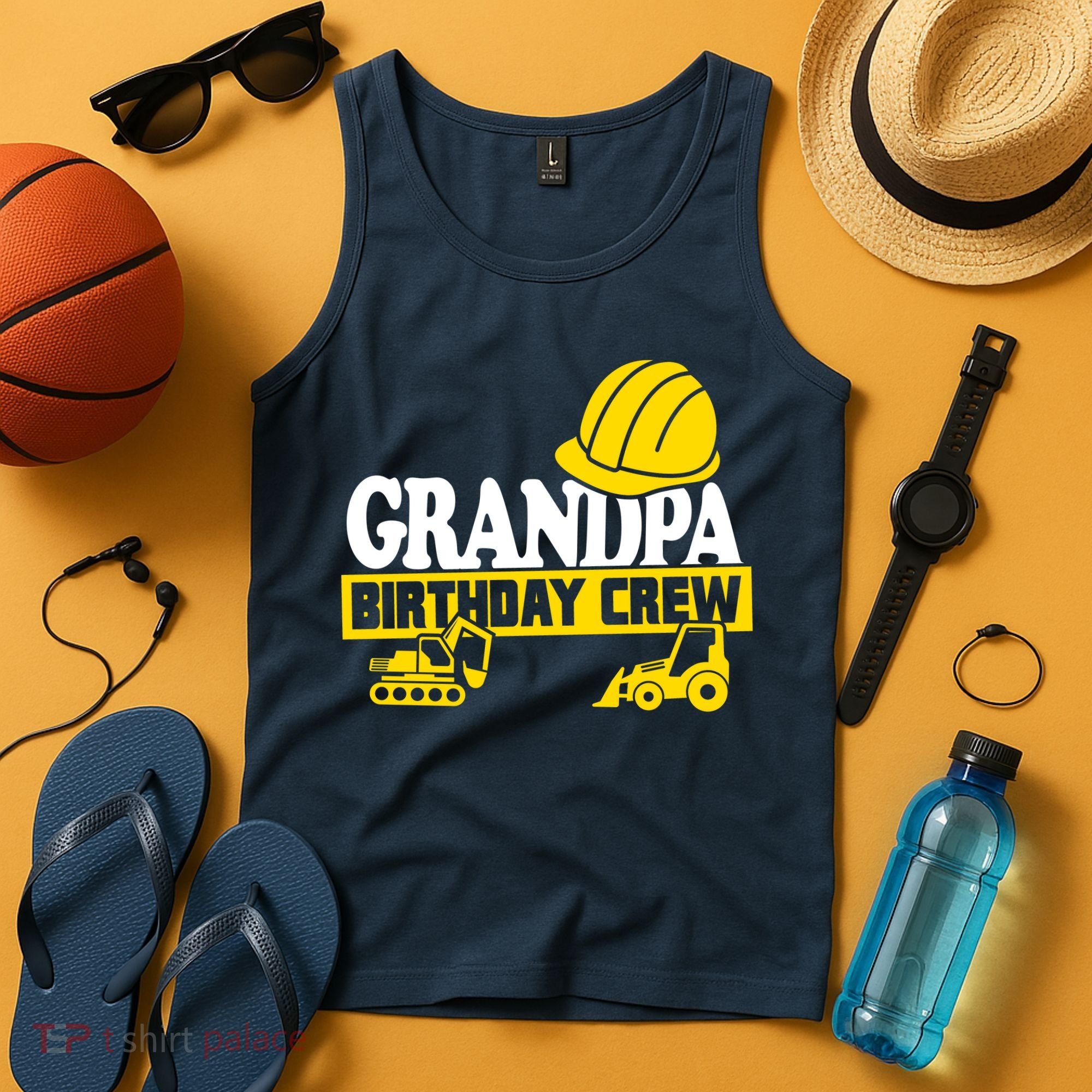 Grandpa Birthday Crew Construction Party Tank Top