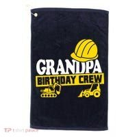 Grandpa Birthday Crew Construction Party Golf Towel thumb 0