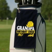 Grandpa Birthday Crew Construction Party Golf Towel thumb 2