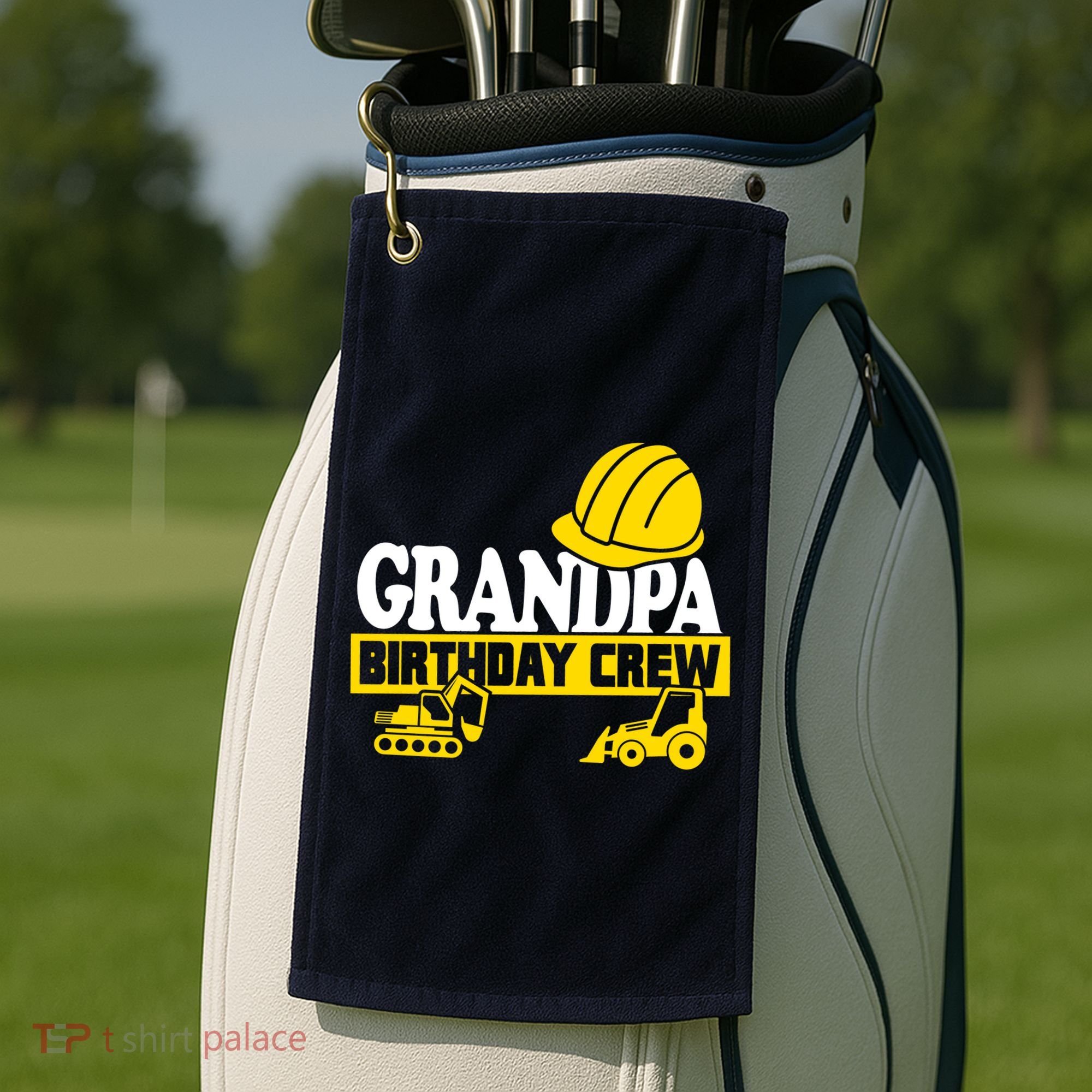 Grandpa Birthday Crew Construction Party Golf Towel
