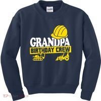 Grandpa Birthday Crew Construction Party Kids Sweatshirt thumb 0