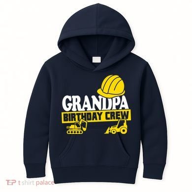 Grandpa Birthday Crew Construction Party Kids Hoodie