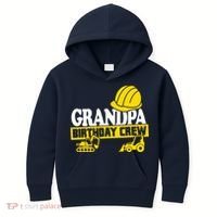 Grandpa Birthday Crew Construction Party Kids Hoodie thumb 0