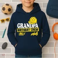 Grandpa Birthday Crew Construction Party Kids Hoodie thumb 2