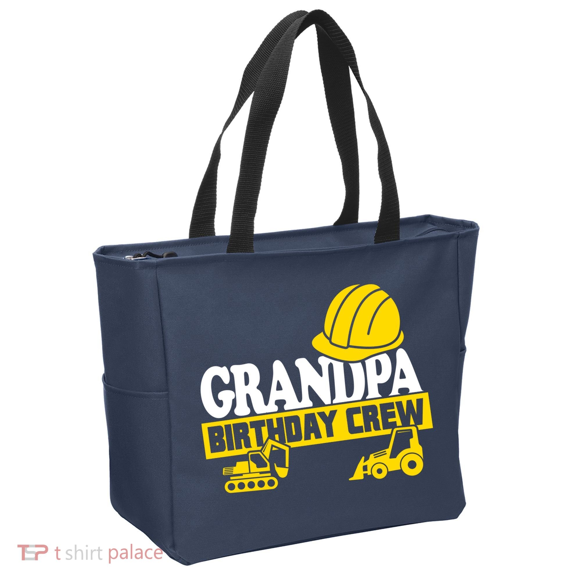 Grandpa Birthday Crew Construction Party Tote Bag