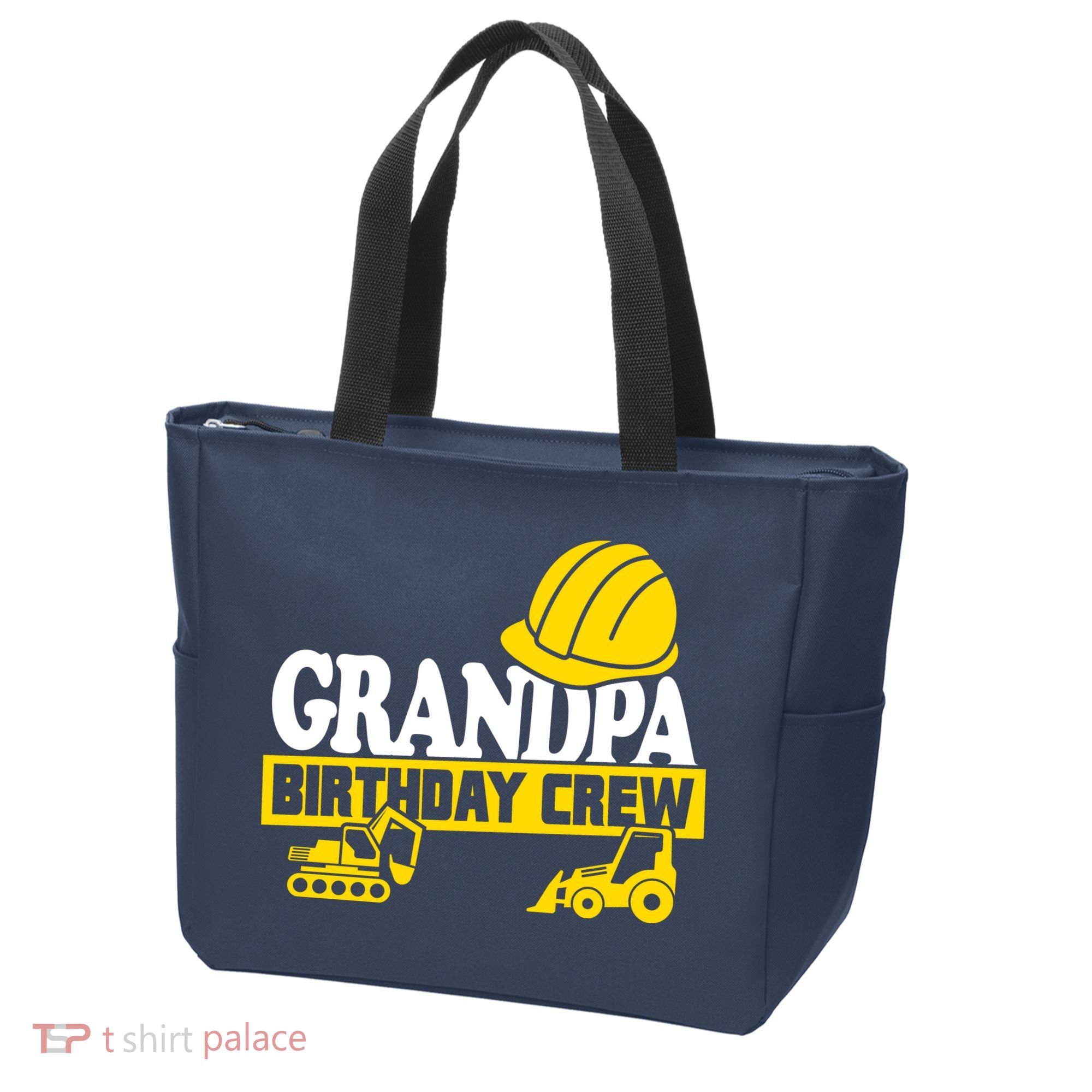 Grandpa Birthday Crew Construction Party Tote Bag