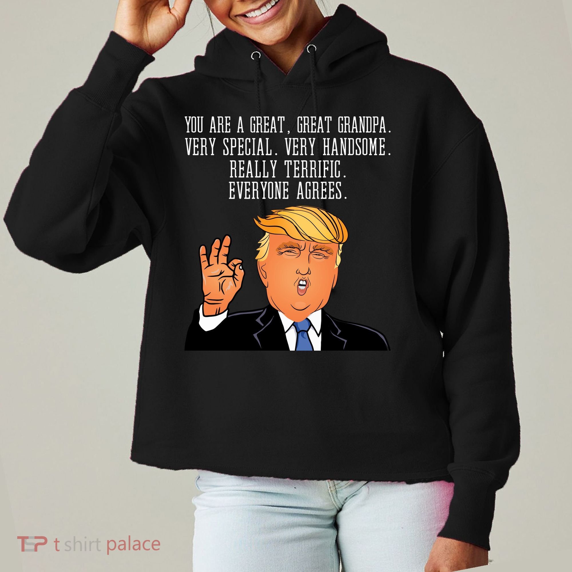 Grandpa Donald Trump Ladies Heavyweight Boxy Pullover Hoodie