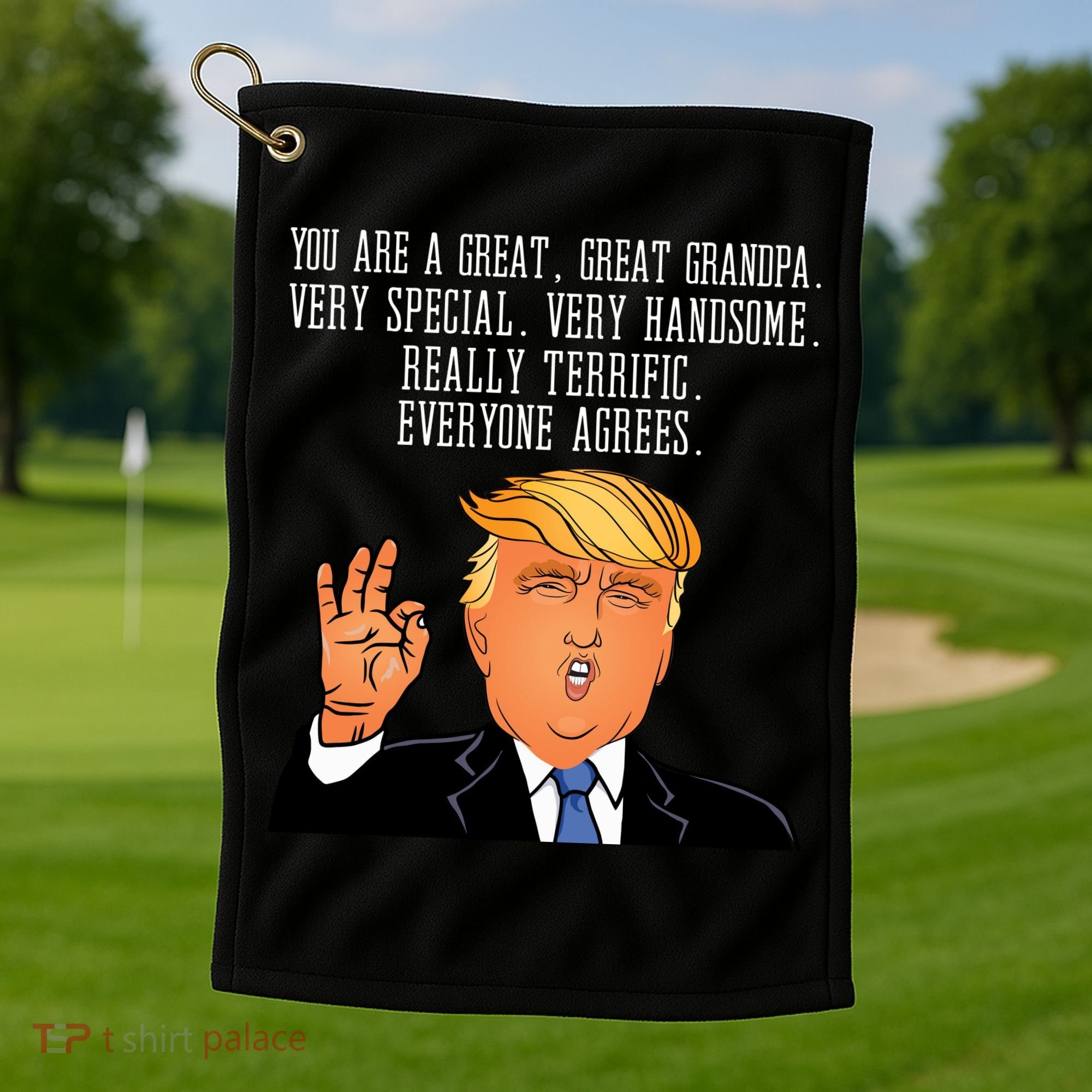 Grandpa Donald Trump Golf Towel