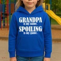 Grandpa Is My Name Spoiling Is my Game Kids Hoodie thumb 3
