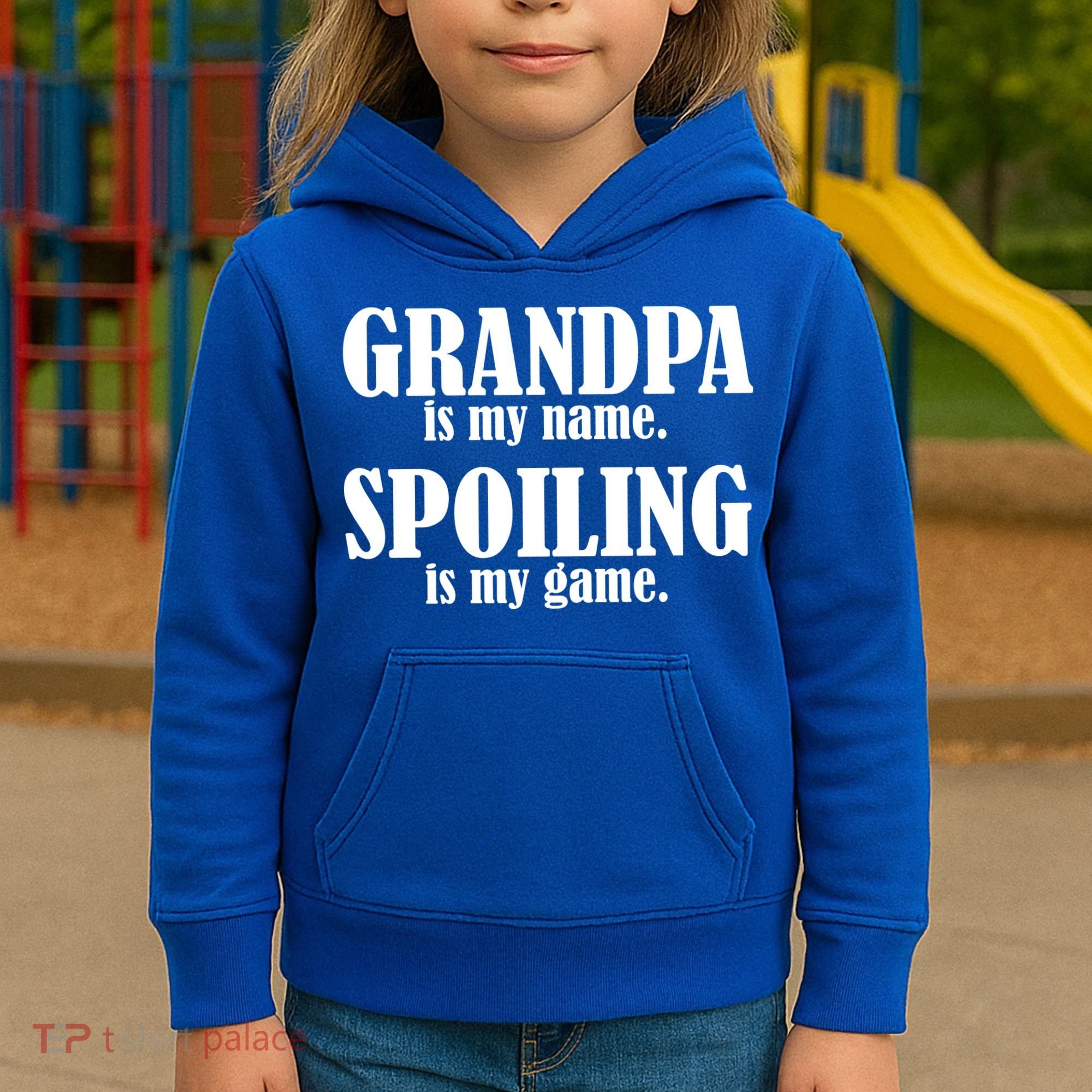 Grandpa Is My Name Spoiling Is my Game Kids Hoodie