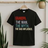 Grandpa Man Myth The Bad Influence Humor T-Shirt thumb 2