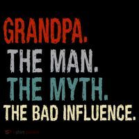 Grandpa Man Myth The Bad Influence Humor Women's Hoodie thumb 2